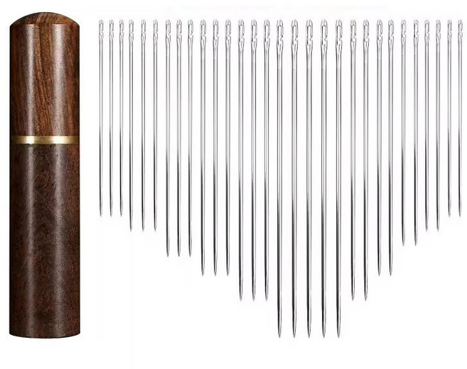 리빙프레소 바늘 30개 세트 + 바늘통 포함 재봉 바느질 수선용 스테인리스 바늘 키트, 1세트