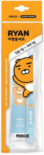 페리오 카카오프렌즈 라이언 여행용 양치 세트, 50g, 1세트
