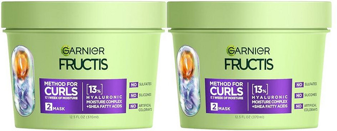 Garnier Fructis Method for Curls 모이스처 필링 헤어 마스크 최대 13% 히알루론산 수분 복합체 2C ~ 4C 컬 및 코일용으로 설계 및 테스트