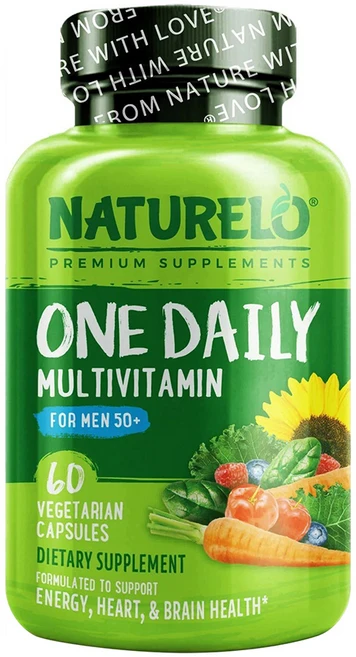NATURELO 원 데일리 50세 이상 남성용 종합비타민 베지 캡슐 60정, 1개 - 쿠팡