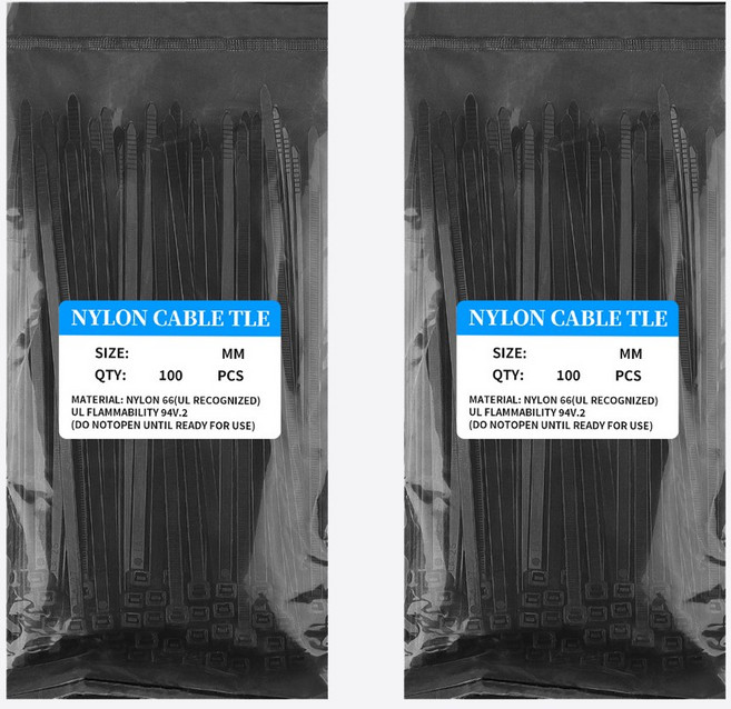 싱글레이드 고강도 PA66 케이블타이 특대형 4.8 X 450 mm, 블랙, 200개