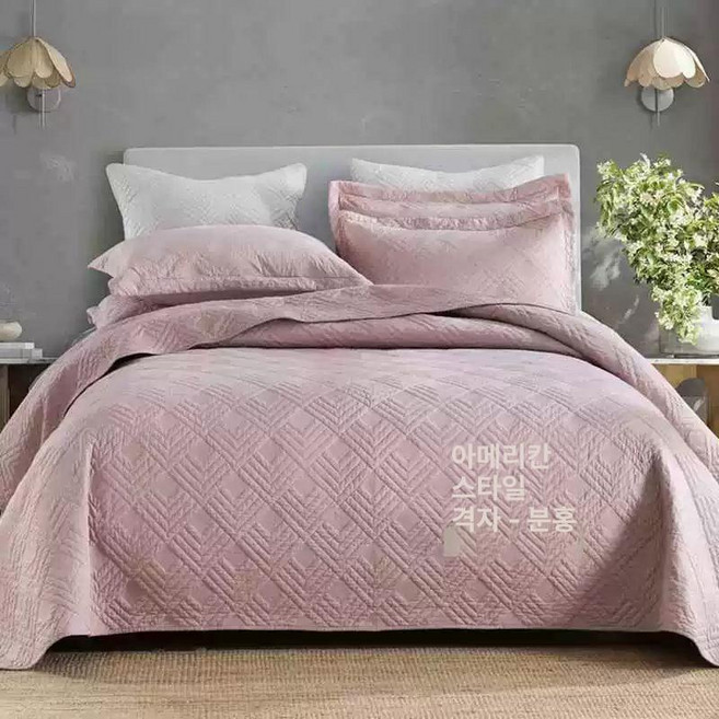 양면 베드 순면 워싱 오가닉 피그먼트 이브리다 침대, 핑크레드