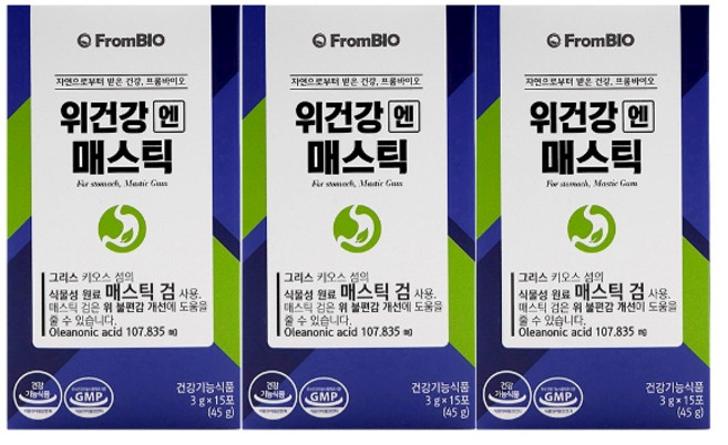 기타 프롬바이오 위건강엔 매스틱 3g x 15포 3박스 /An, 3개, 45g