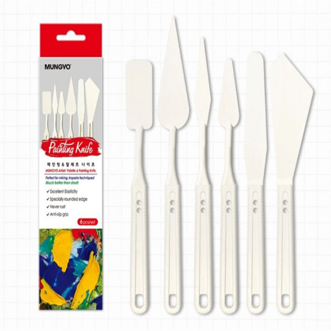 짱이상회 문교 전문가용 페인팅 파렛트 나이프 6개 화방용품