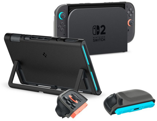 Spigen Switch2 Joy-Con 대응 케이스 분리 가능 킥 스탠드 대응 보호력 커버, 1개