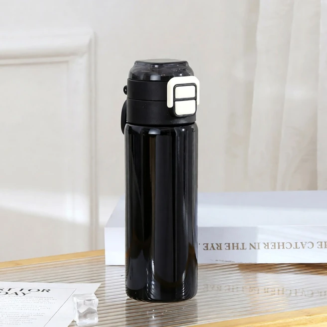 베로디 원터치 듀얼 텀블러 빨대 스파우트, 1개, 500ml, 유광블랙 - 쿠팡