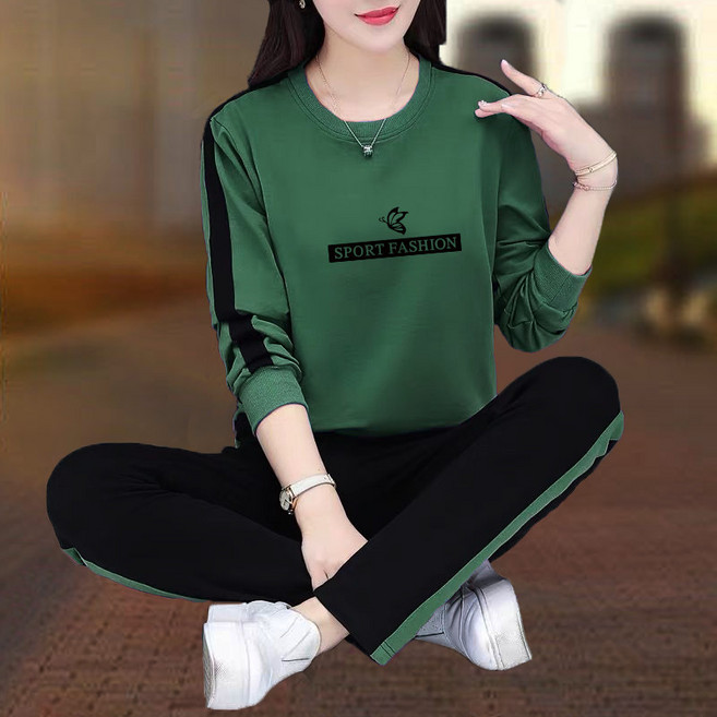 COSYEVNO 여성 캐주얼 세트 가을 트레이닝 루즈핏 맨투맨 슬림핏 긴팔 시크 투피스 zjynstz10