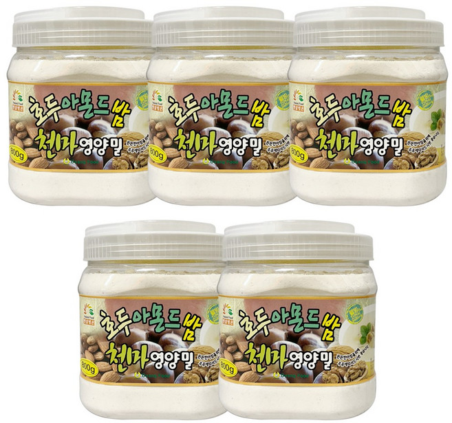 오양식품 호두 아몬드 밤 천마 영양밀 선식 통, 800g, 5개