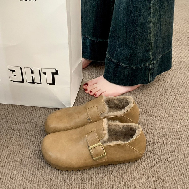 스타일닥터 여성 털안감 방한화 겨울 발편한 부츠 스타일 로퍼