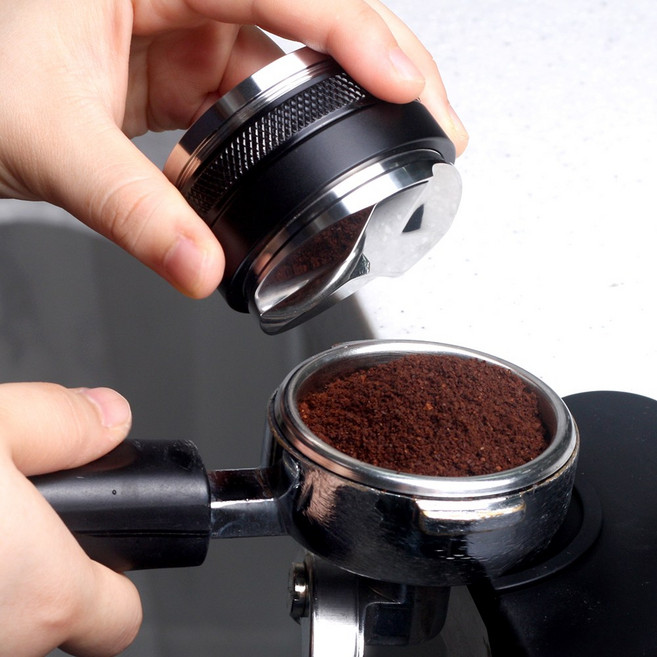 높이조절 스테인레스 커피 디스트리뷰터, 커빙 듀얼핸들리스 탬퍼 51mm, 1개, 51mm