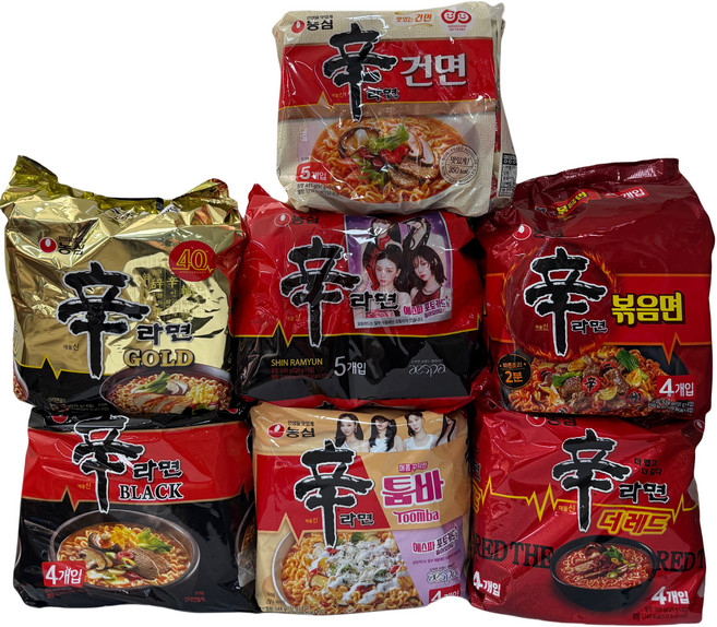 (장우)신라면7종 30개세트(신라면+신라면골드+신라면툼바+신라면블랙+신라면더레드+신라면볶음면+신라면 건면), 1박스