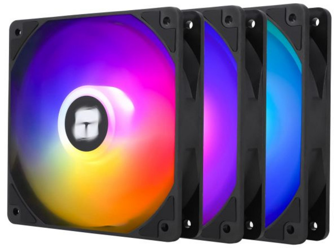 Thermalright TL-C12C-S X3 CPU 팬 120mm ARGB 케이스 쿨러 팬 S-FDB 베어링이 포함된 4핀 PWM 무소음 컴퓨터 최대 1500RPM 냉각 (3개