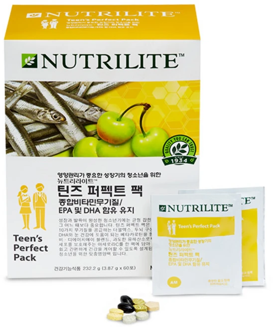 뉴트리라이트 암웨이 틴즈퍼펙트팩 틴즈팩 232.2g 60포 1팩, 30회분, 1개 - 쿠팡