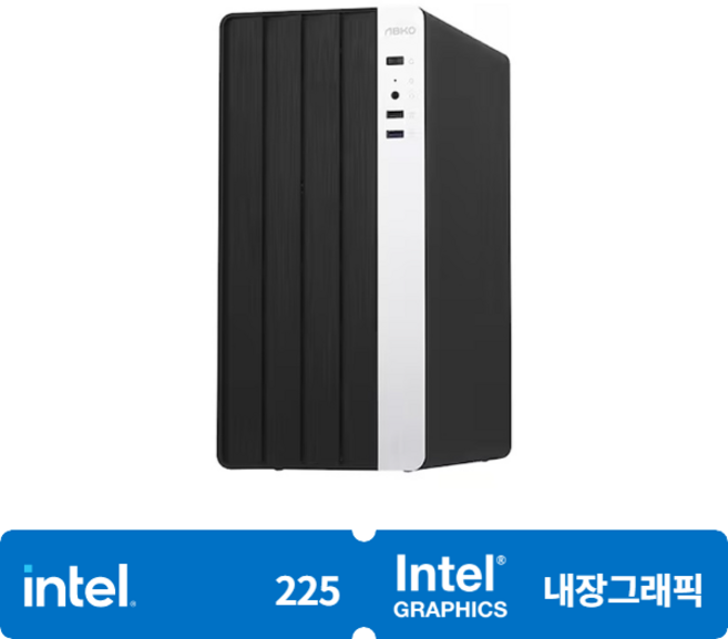 (컴퓨존) 사무용 PC 아이웍스 (Ultra 5 225/16GB/512GB/OS미설치), X-0172, Free DOS, 512GB, 16GB, 블랙