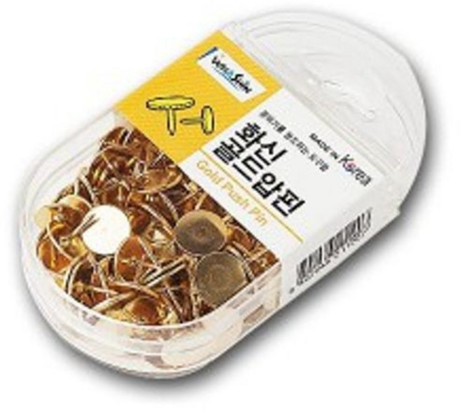 골드 압핀 압정 고정핀 메모클립 게시물꽂이, 1개, 1매입
