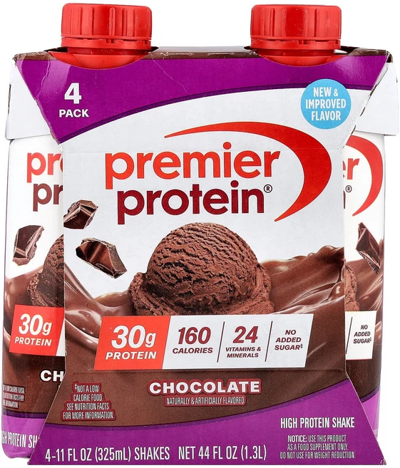 Premier Protein High Protein Shake Chocolate 4 Shakes 11 fl oz 325 ml Each, Premier Protein, High Protein - 쿠팡