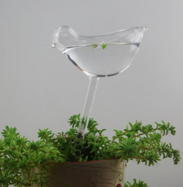 새모양 디자인 유리 막대 화분 자동 급수기, 화분급수기-새