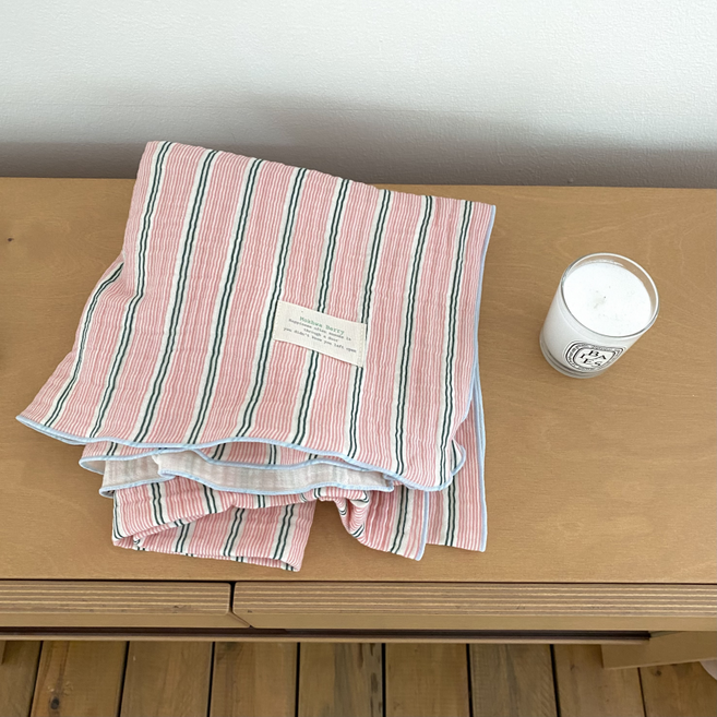 목화베리 국내제작 거즈담요 블랭킷 강아지이불 스트라이프