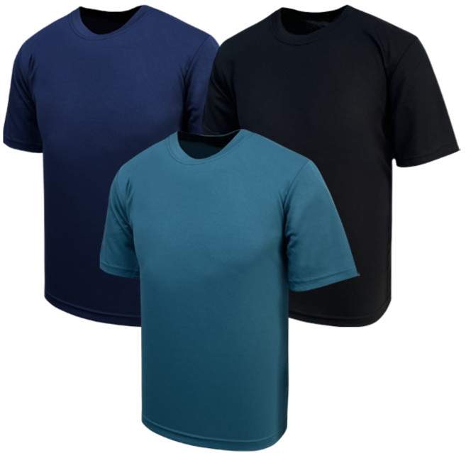 1+1 기능성 쿨론 해리 라운드 반팔 티셔츠 드라이 통기성 무지 남녀공용 시원한 작업복(2장세트)