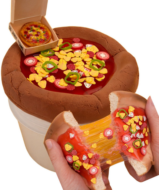 말랑코코 슬라임 피자요리사 점토 슬라임 피자 토핑 데코하기, 1개, 295g, 화이트