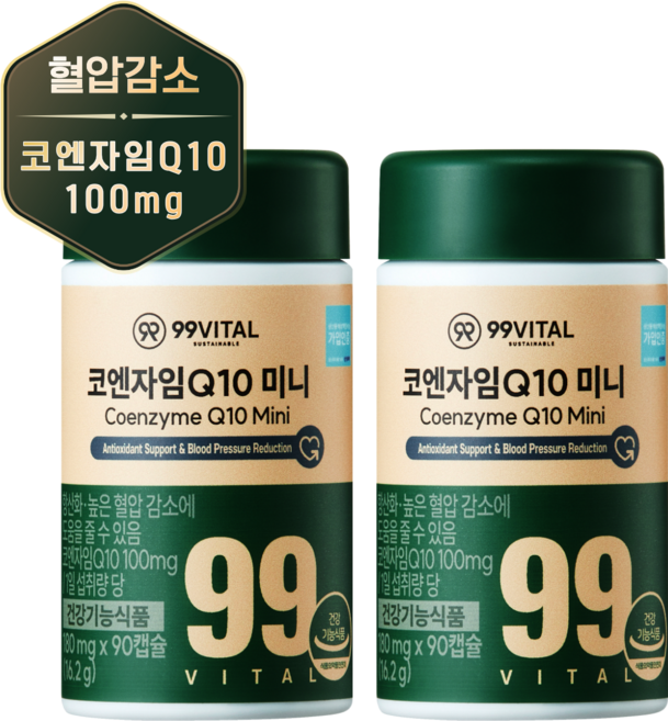 99바이탈 코큐텐 코엔자임Q10 미니, 2개, 90정
