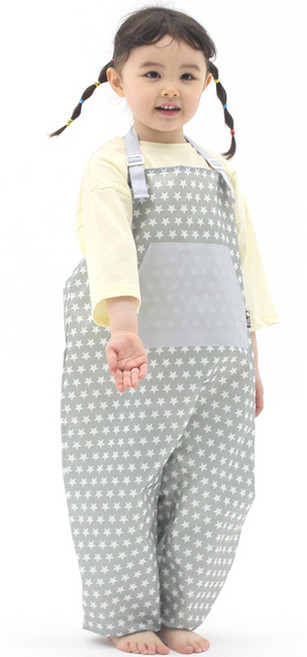 플리에 멜빵형 미술가운/모래놀이바지/갯벌체험옷, 그레이흰별