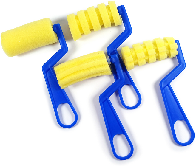 스폰지도장 무늬롤러 4종세트 물감 찍기 놀이, 1개