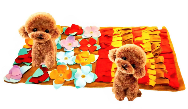 부레스트 애완동물 강아지 반려견 장난감 냄새훈련 패드 펫 노즈워크 큰사이즈 매트 Snuffle Mat, 정면: 혼합, 뒷면 검정색, 1개