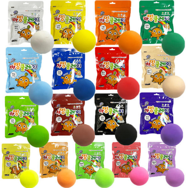 칼라클레이50g 클레이 클레이아트 칼라도우 유아점토 찰흙 만들기재료 국내생산 대한산업 kc인증 바핑클레이, 살색, 1개