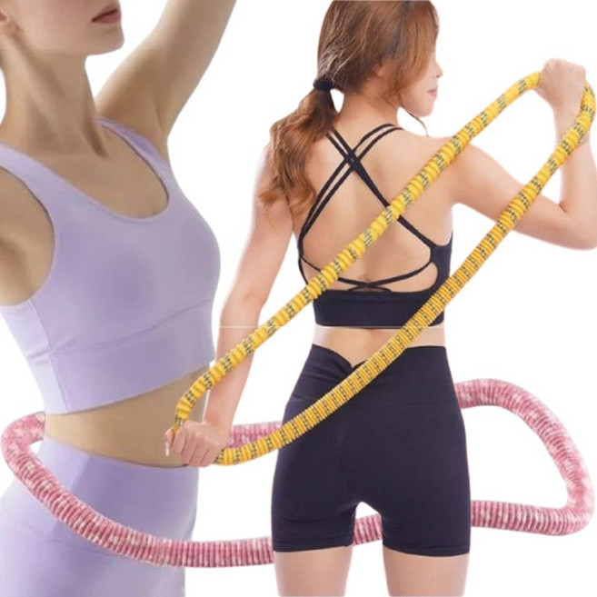 레오큐 무소음 용수철 뱃살 다이어트 스프링 훌라후프, 1개, 핑크, 1500g