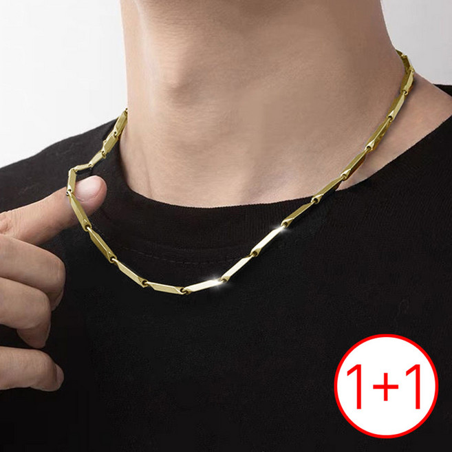 18k 특수 압축 도금 목걸이 남성 남자 대나무육각