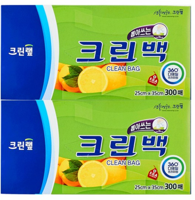 크린랩 크린백 25x35cm (300매) x 2개, 300개, 중(M)