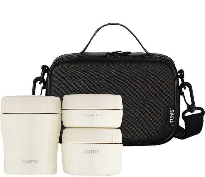 텀스 마카롱 보온 도시락 3종 680ml, 아이보리, 1세트