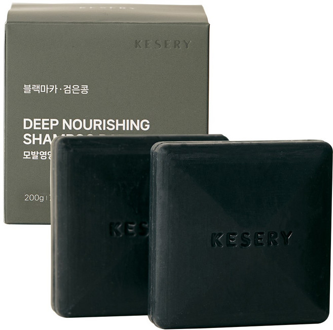 케세리 검은콩 블랙마카 퍼퓸 약산성 샴푸바, 200g, 1개