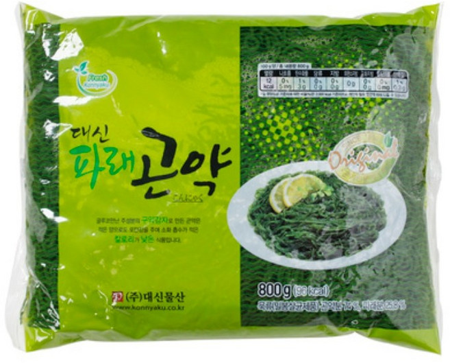 대신 파래 곤약 800 1개 묵 저칼로리 간식 음식, 4개, 800g