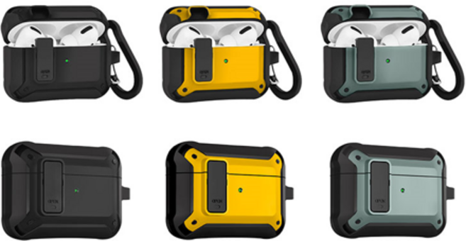 에어팟 잠금 하드 1세대 2세대 프로 호환가능 케이스, 옐로우, 2세대(프로X)