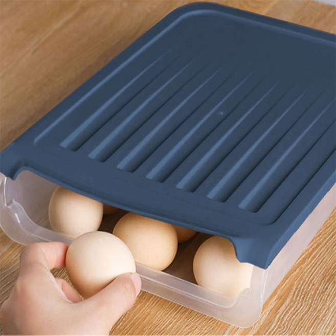 스텔라픽스 헬스인 18구 1단 계란케이스 슬라이드 뚜껑형 (네이비) 계란보관