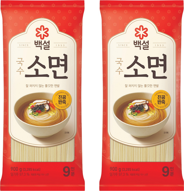 백설 소면, 900g, 2개