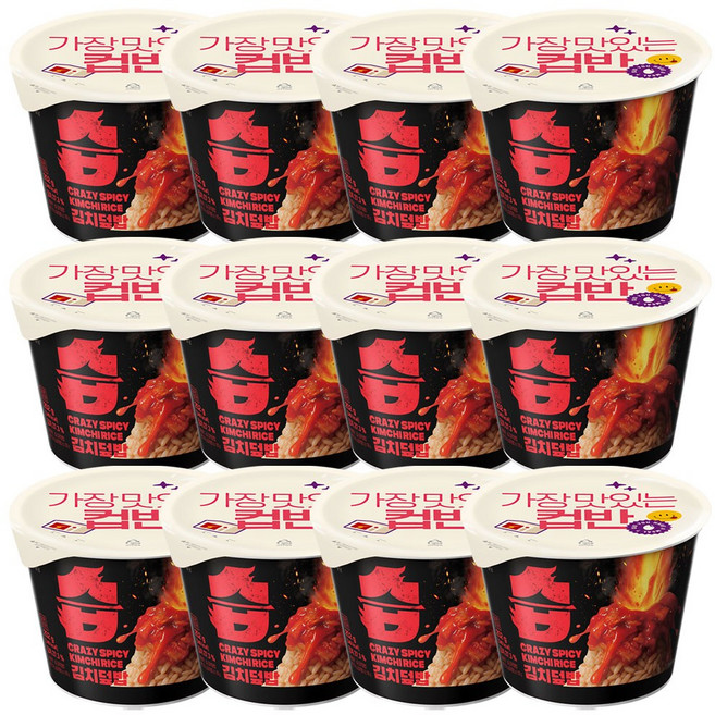 CJ 햇반 컵반 습 김치덮밥, 12개, 252g