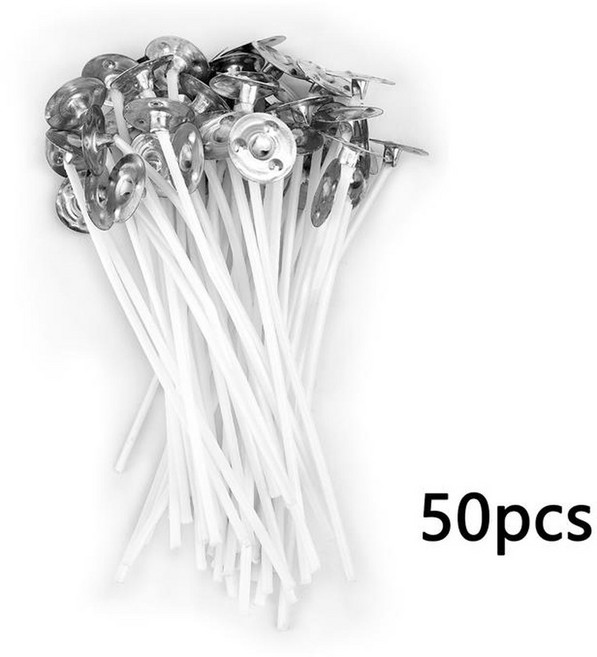 GEEKI 캔들 양초 만들기 DIY 제작 공예 재료 도구 키트 심지 무연 왁스 순면 코어 사전 파티 용품 2.6-20cm 50 PCs/100 PCs, 01 50pcs-8cm, 1개