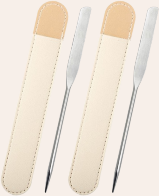 뤼시올 소프트 밸런싱 메이크업 스파츌라, 2개, 메탈실버