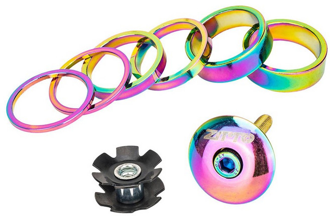 자전거 셋 스페이서 줄기 와셔 기어 수리 프론트 포크 세트 교체 부품, Colorful, 1개