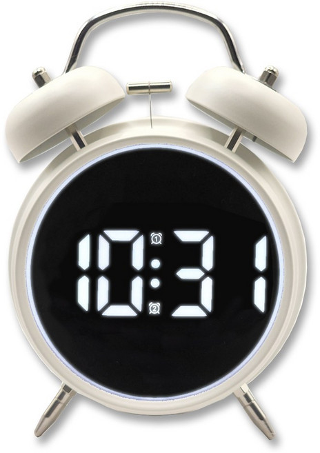 윙고 LED 알람시계 엄청시끄러운 자명종 탁상시계 4종, 화이트