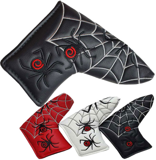 토토엘리 골프 퍼터 커버 일자 블레이드 스파이더 거미자수 디자인 3색 택1, 스파이더퍼터커버_블랙