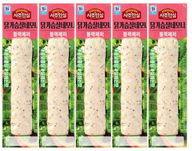 사조 대림 네모나 닭가슴살 블랙페퍼 80g x 6개 / 닭가슴살바