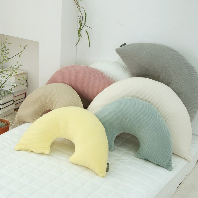 목편한 반달 EPP 베개 겸 쿠션/목베개 거북목 호텔 다리 허리 배받이 일자목 등받이 미용실, 1개, 화이트