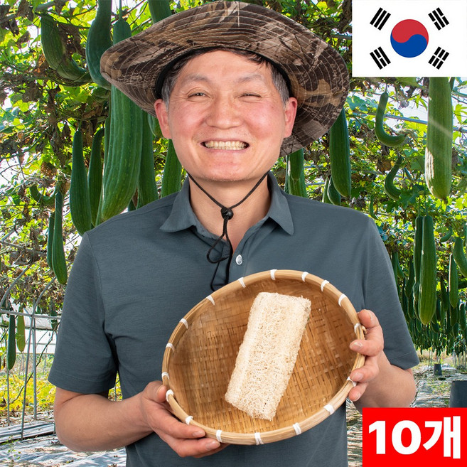 몽둥이 천연 수세미 100% 국산 소 10cm, 1세트, 10개입