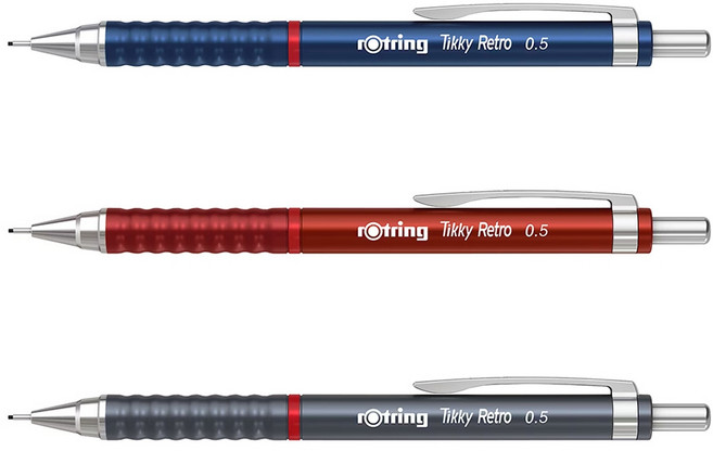 [로트링] 티키 샤프 2세대 복각판 티키 레트로 (Blue Grey Red) [옵션선택], 그레이, 0.5mm (RO2202567)