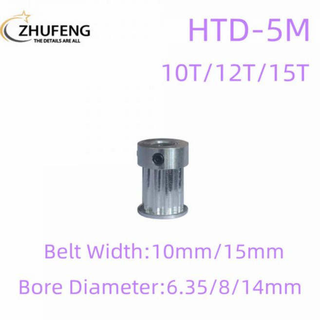 3D 프린터 알루미늄 합금 동기 풀리 벨트 풀리 K형 톱니 폭 10mm 15mm 내부 구멍 6.35mm 8mm 14mm 5m 10t 12t 15t, 15T-8mm, 1 개, 1개