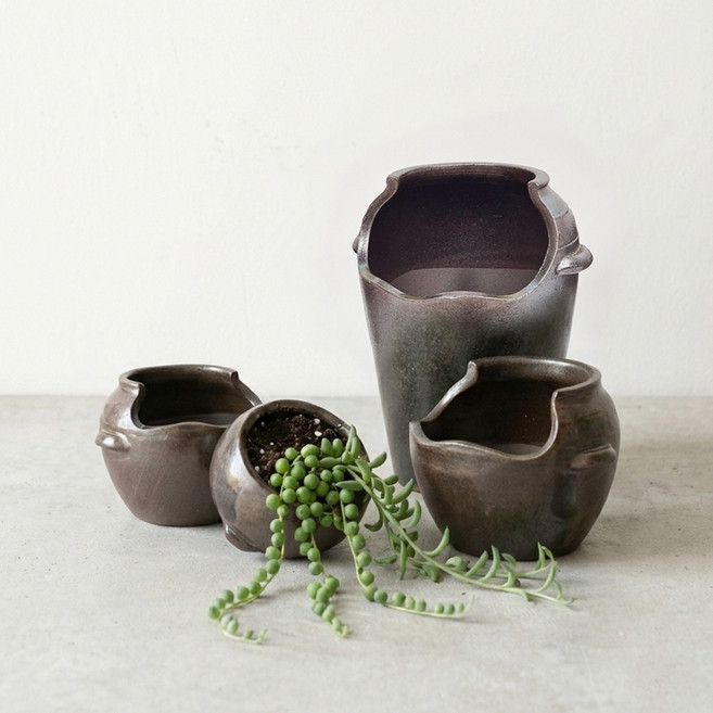 김제토기 국산 옹기 항아리 토기 수제 미니정원 다육 화분, 항아리(중), 1개